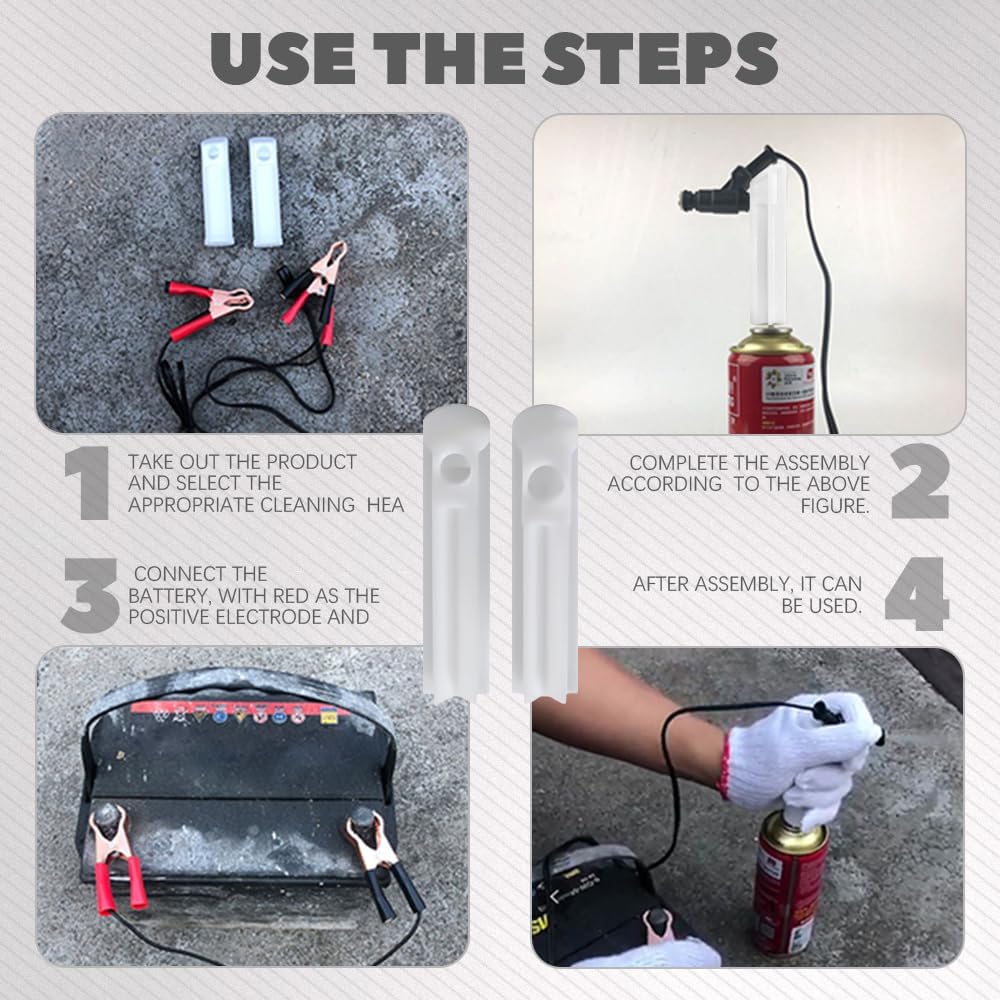 4Pcs Fuel Injector Cleaner Kit, Universal Fuel Injector Flush Cleaner Adapter DIY Cleaning Tool Kit With Test Lead, For Car Fuel Injector Tester Fuel