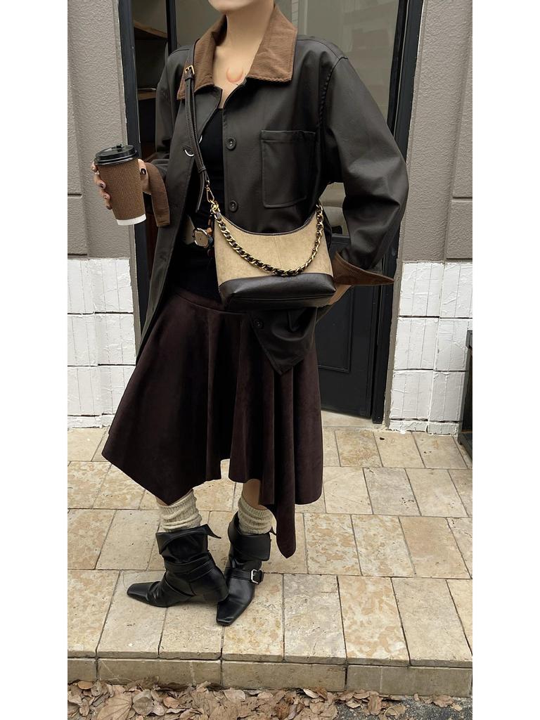 Autumn Luxury Versatile Women's Suede Chain Crossbody Handbag