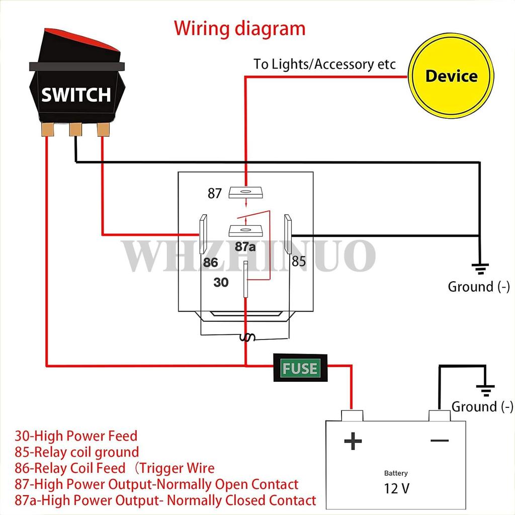 JD1914 Relay 12V 40A 5 Pin Car Relay 584416 586147 586224 for Johnson Evinrude OMC Outboard Marine Corp Bulbs 7