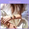 Vintage Italian Square Crystal Brass Adjustable Open Ring For Women Stylish 2024 Summer Fashion