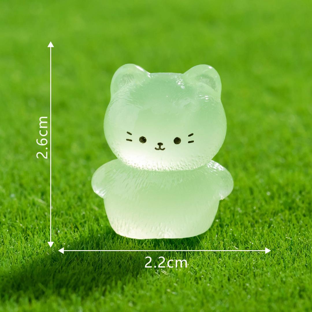 

Мікро Пейзаж Мультфільм Миле кошеня, що світиться в темряві, Прикраса тварин Декоративні аксесуари своїми руками Декоративні аксесуари Настільний автомобіль Декорація смолою luminous kitten10pcs зелений