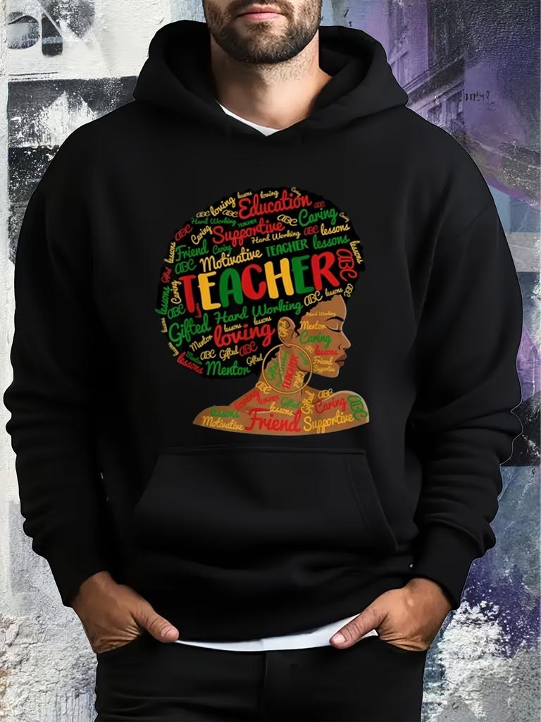 Men'S Black History Month & Teacher Appreciation African American Empowerment Design with Pan African Colors Unisex Casual Streetw
