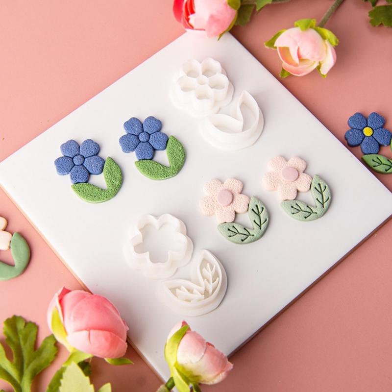 Clay Cutter Leaf Flower Shape Clay Earring Molds for Earrings Making Clay Earring Cutter Tool for Jewelry Making