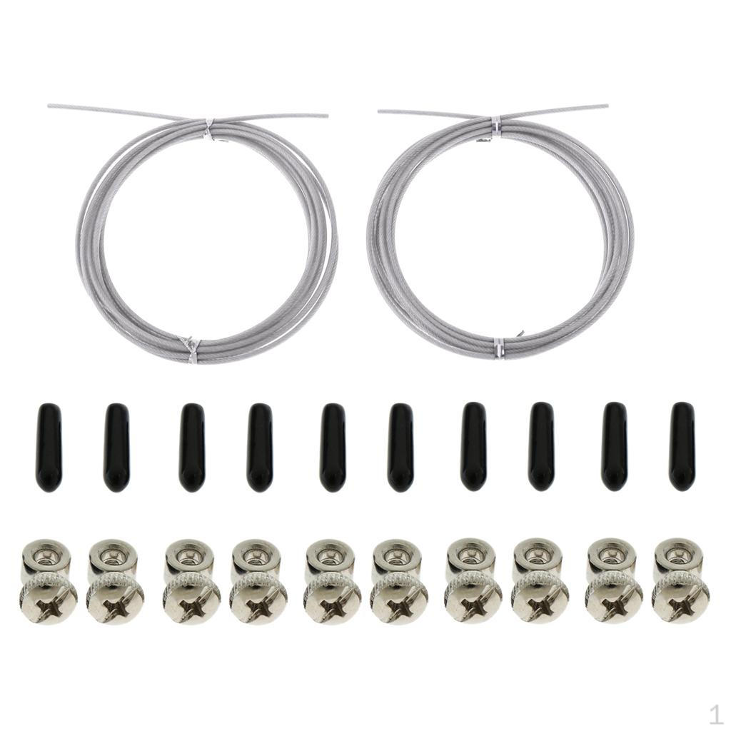 

10ft Steel Replacement Cable Heavy Skipping Rope Cords Screws - Silver