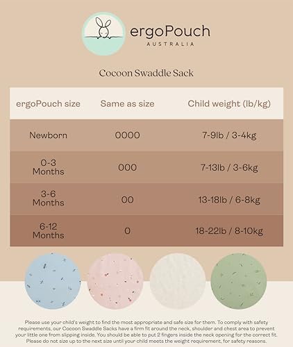 ergoPouch Cocoon Swaddle Bag [Authentic] Swaddle, 0.2TOG, 0-3M, Sage