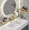 Brushed Gold Bathroom Shelf Aluminum Wall-mounted Shower Storage Rack Bath Shampoo Holder Corner Shelf Bathroom Shelves