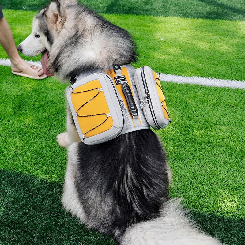 Large pet bag, dog self-backpack, dog bag, large-capacity dog backpack, snacks, going out to walk the dog, traction, explosion-proof rush