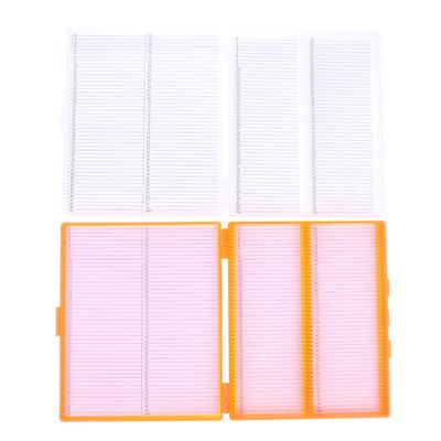 Laboratory Supplies Material Teaching 4 Colors Plastic Rectangle Hold 100 Microslide Slide Microscope Box