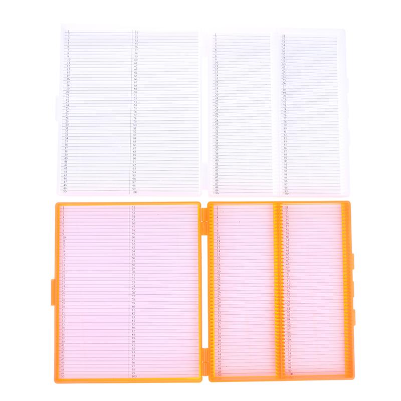 1PCS 4 Colors Plastic Rectangle Hold 100 Microslide Slide Microscope Box Laboratory Supplies Material Teaching