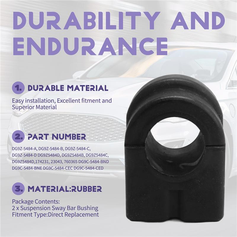 2 Pcs Front Suspension Joystick Stabilizing Shaft Bushing For Ford Fusion DG9Z5484D DG9Z-5484-D DG9C5484BNE