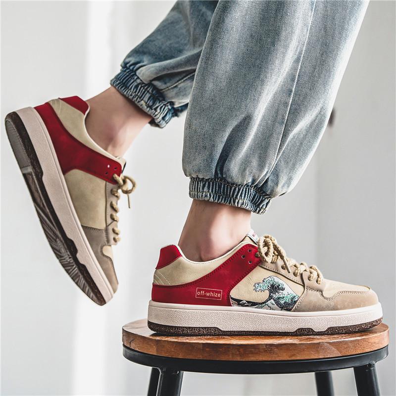 Men's Board Shoes Autumn Flat-soled Anti-odor Breathable Canvas Shoes Trendy Handsome Casual and Versatile Mesh Cloth Shoes Sports Shoes