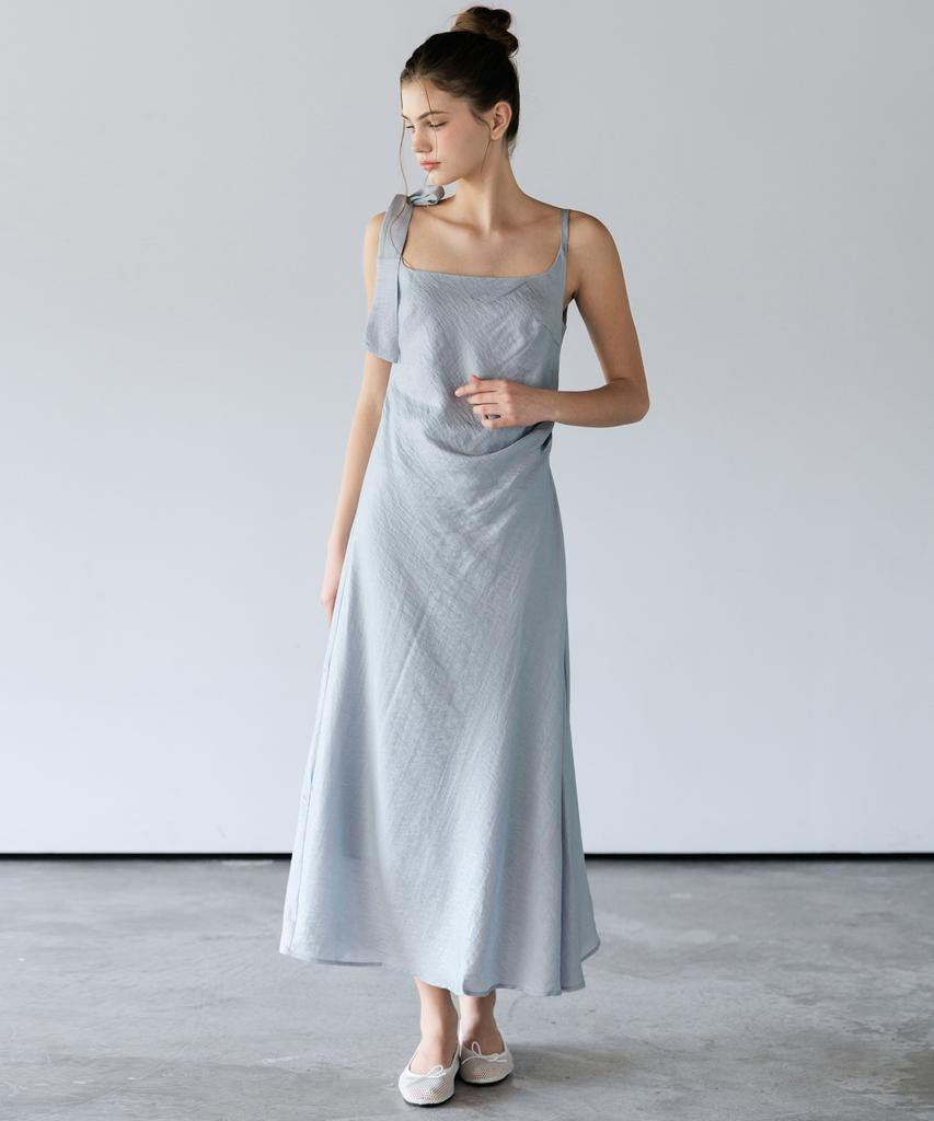 HYFVE Summer Shoulder Ribbon Sleeveless Long Dress