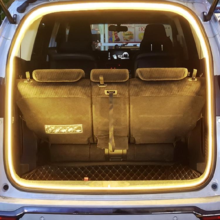 Auto On/Off Waterproof Car Trunk Illumination Strips Flexible Cutting Length Silicone Light fit for Storage Visibility