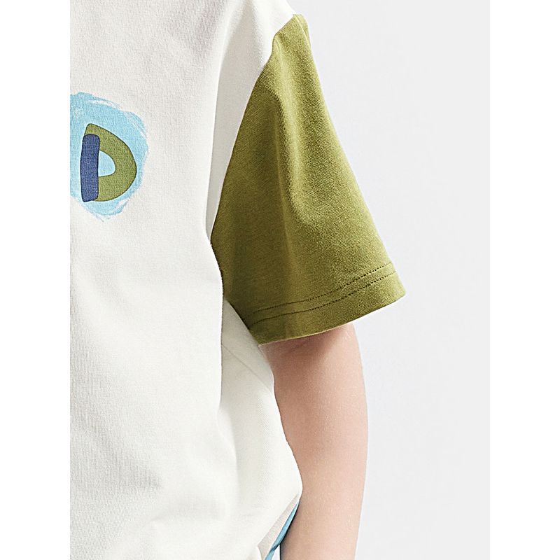 and Quick-Drying] Mqd Children's Clothing Boys' Short-Sleeved Contrasting Color T-Shirt Summer New Style Kidsren's Watermark T-Shirt