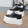 Fashion 10CM Synthetic Genuine Leather White Luxury Designer Sneaker Women Autumn Spring Cowboy Platform Wedge High Brand Shoes