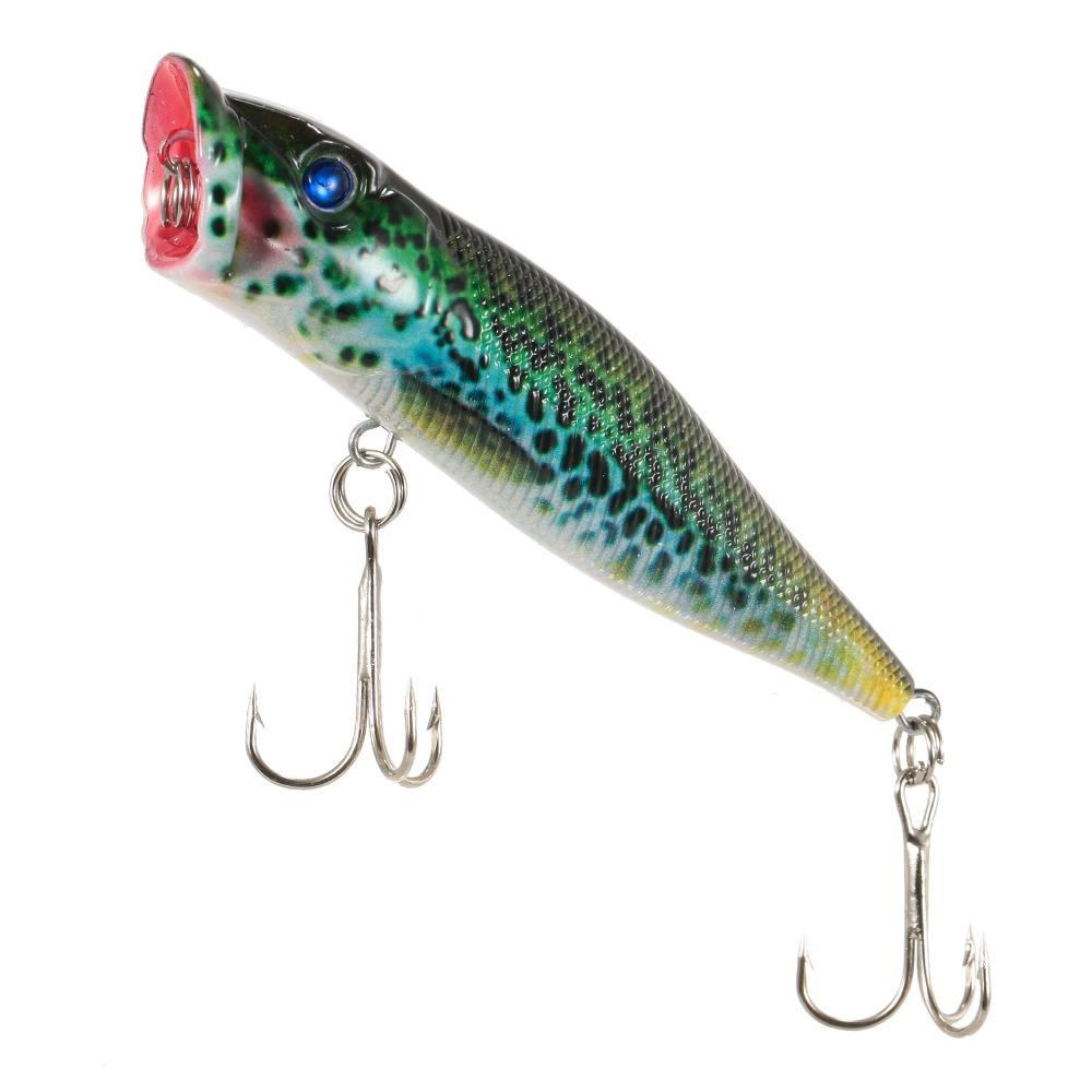 4PCS ABS Surface Popper Bait with Double Hooks Floating Wobbler Bait  Trout Fishing