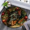 Christmas dog pattern round rug,Carpet Rug for Living Room Bedroom Playroom ,Non-slip Floor Mat,Holiday Gifts and Birthday Gifts.