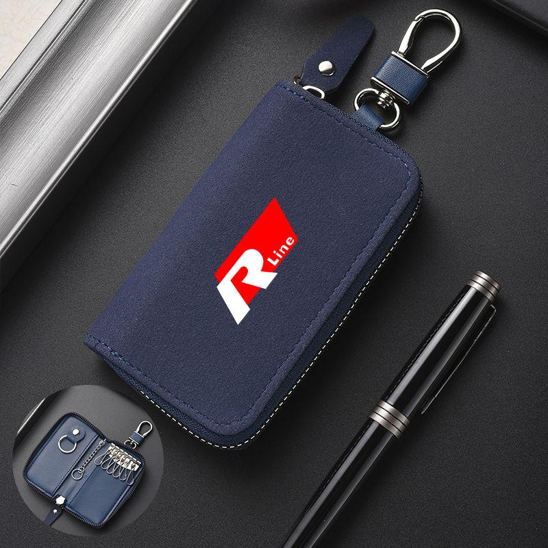 Suede Car Key Storage Bag Portable Card Coin Wallet Keychain For Volkswagen VW Golf Tiguan Jetta Passat Polo Touran GTD Scirocco zr4