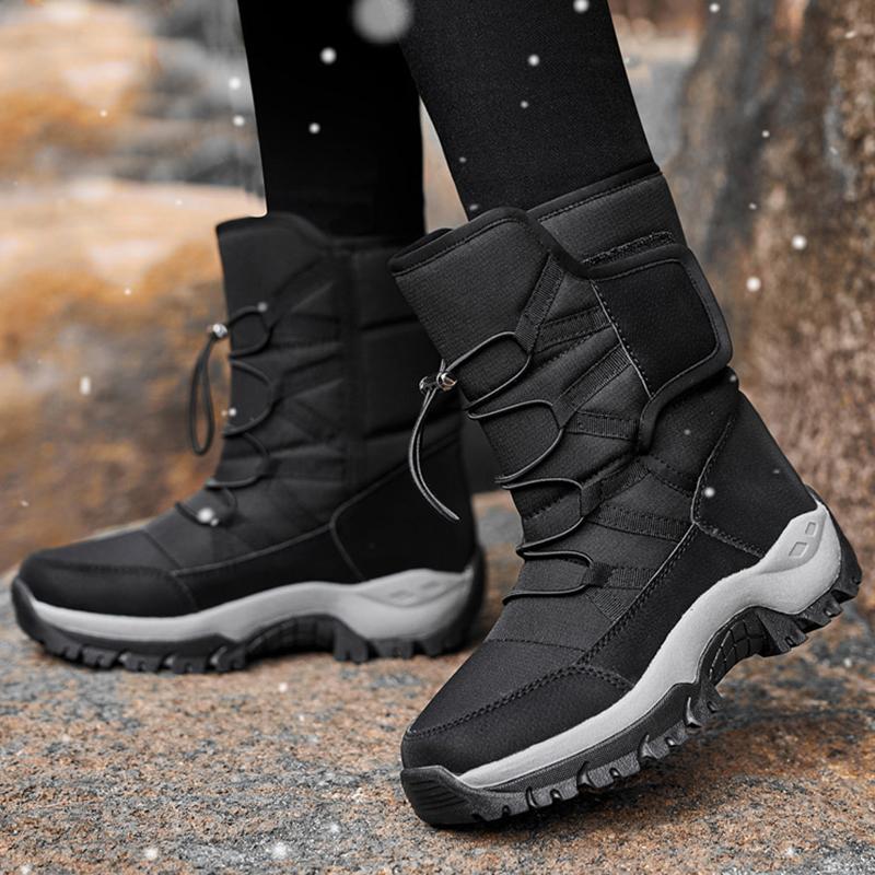 36-42 Stivali da Neve Invernali da Donna Scarpe di Cotone Scarpe Calde Ispessite Stivali di Cotone Antifreddo Scarpe da Trekking Bianche