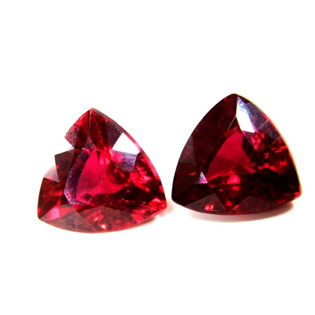 Trillion Cut Pair's Ring Size 16 Carat Natural Ruby Red Loose Gemstone