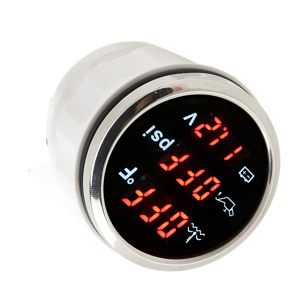 52mm 3 In 1 Digital Water Temperature Gauge DC 9 To 32V Accurate for RV Yacht Boat Ship Car Motorcyc