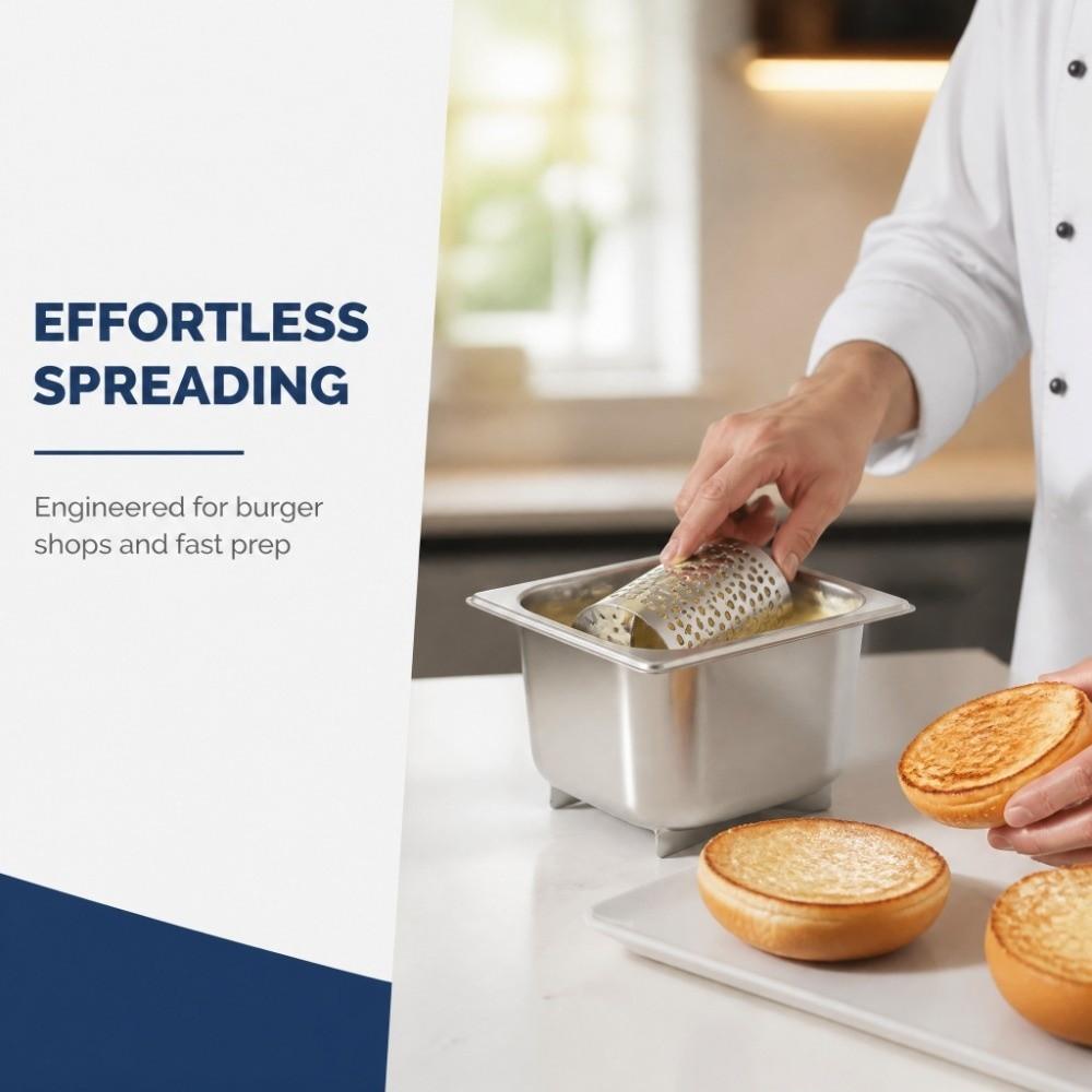1L Capacity Butter Dispenser High Leg Butter Spreading Container Butter Roller Box Burger Shop