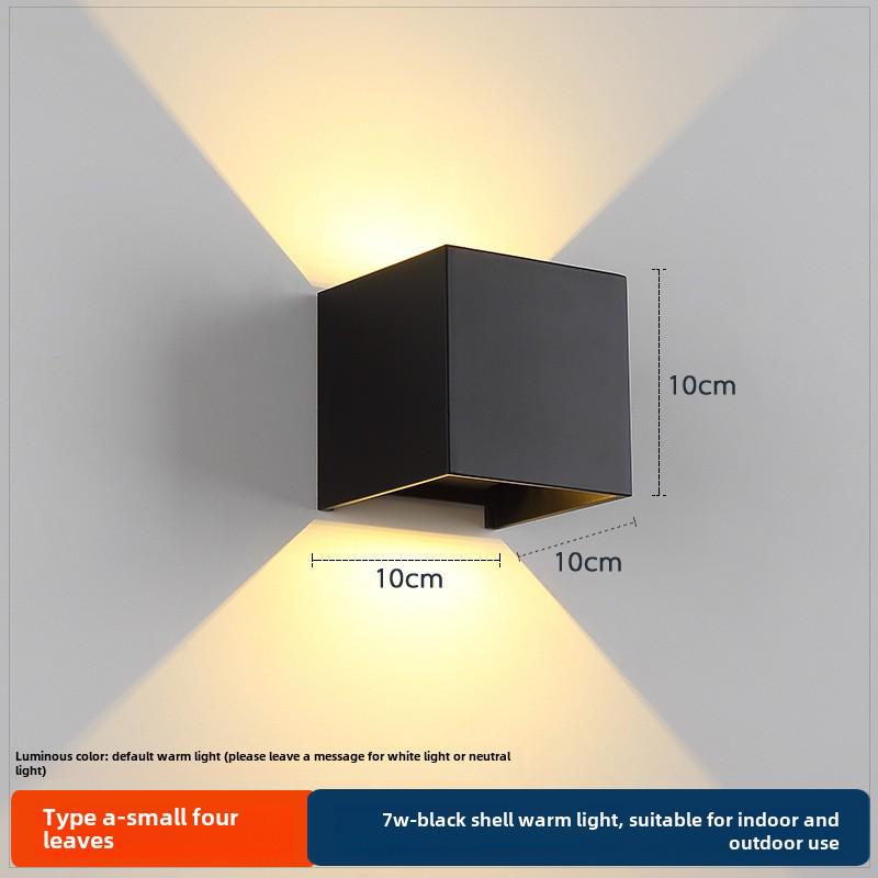 LED Outdoor Four-Leaf Clover Wall Light - Up and Down Beam Decoration for Garden and Exterior Walls.