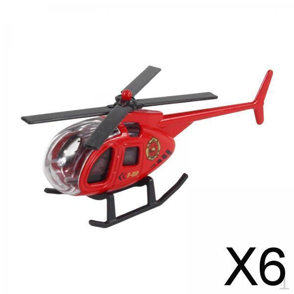 

6x1/64 Scale Diecast Alloy Helicopter Kids Toys Ornament Party Favor Plane Toy red