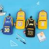 Primary and Secondary School Students' Storage of Ball Star Backpacks, Pencil Bags, Boys' Large Capacity Canvas Double Layer Basketball Stationery Bag
