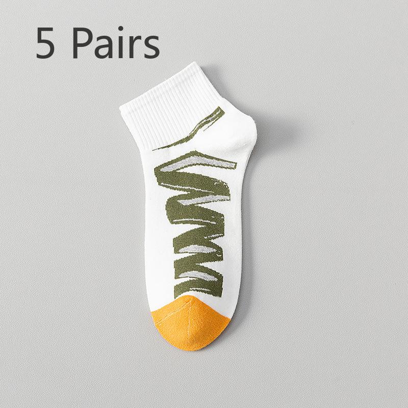 5 Paires de Chaussettes de Sport Déodorantes en Coton Fin d'Été pour Garçons Étudiants