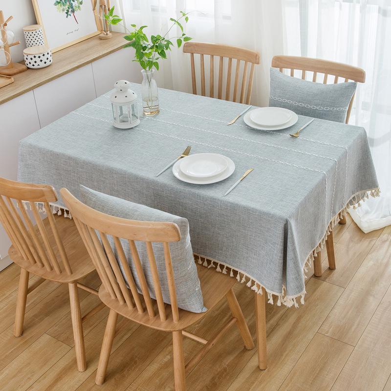 Japanese Cotton Linen Tassel Tablecloth, Art Rectangle, Nordic Style