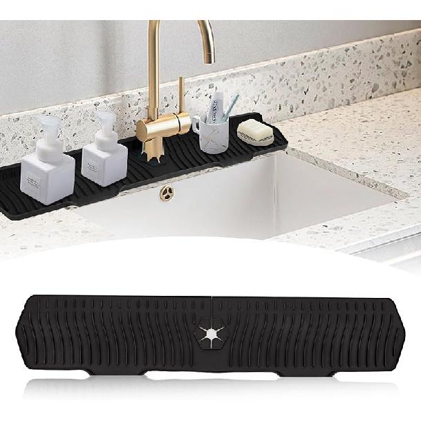 30 Inch Sink Splash Guard,Longer Silicone Sink Mat for Kitchen Bathroom,Kitchen Faucet,Silicone Sink Faucet Mat Splash Guard, Drip Protector Splash