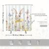 1pc Watercolor Rabbit & Butterflies Shower Curtain - Soft Pastel Florals, Polyester, Washable, All-Season, Universal Holiday