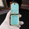 Enamel Jewelry Box Stroller Shape with Bear Ornament, Soft Blue Pink Accessory Box for Rings, Earrings, Bedside Table and Shelf Display