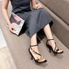 2024 Sommer Stiletto Knöchelriemen Metallblumen Sandalen