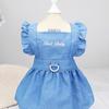1pc Letter Embroidered Ruffle Trim Pet Dress for Cat and Dog for Party