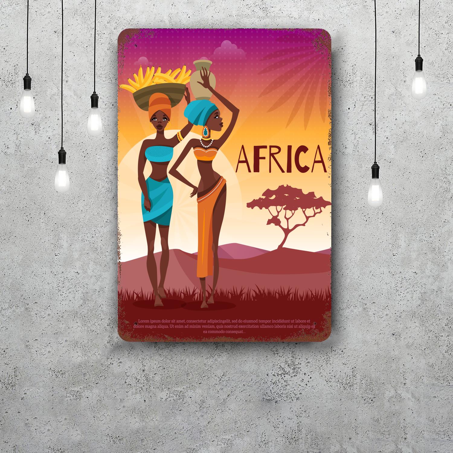 

africa Funny Bar Metal Sign Retro Plaque Vintage Sign Alcohol Drinker Pub Club Man Cave Kitchen Wall Decoration 20x30cm（7.8x11.8inch）