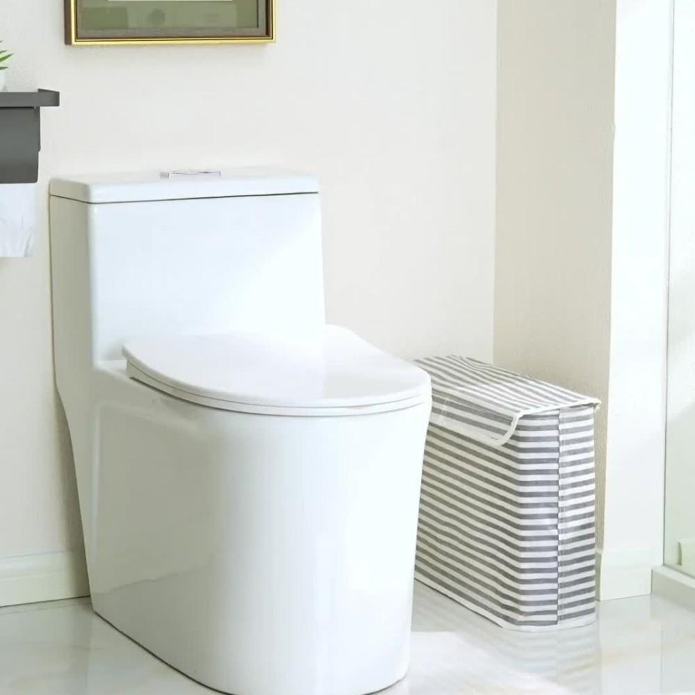 With Lid Toilet Paper Holder Stripe Printed Bathroom Tissue Box Laundry Basket Bathroom