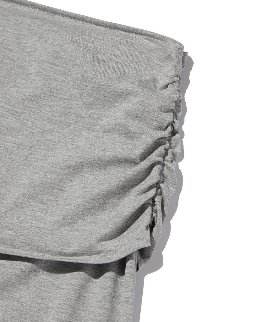 Seuweideu Shirring Long Skirt [Gray]