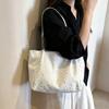 Solid Color Large Capacity Handbag Durable Underarm Tote Bag  School Commute