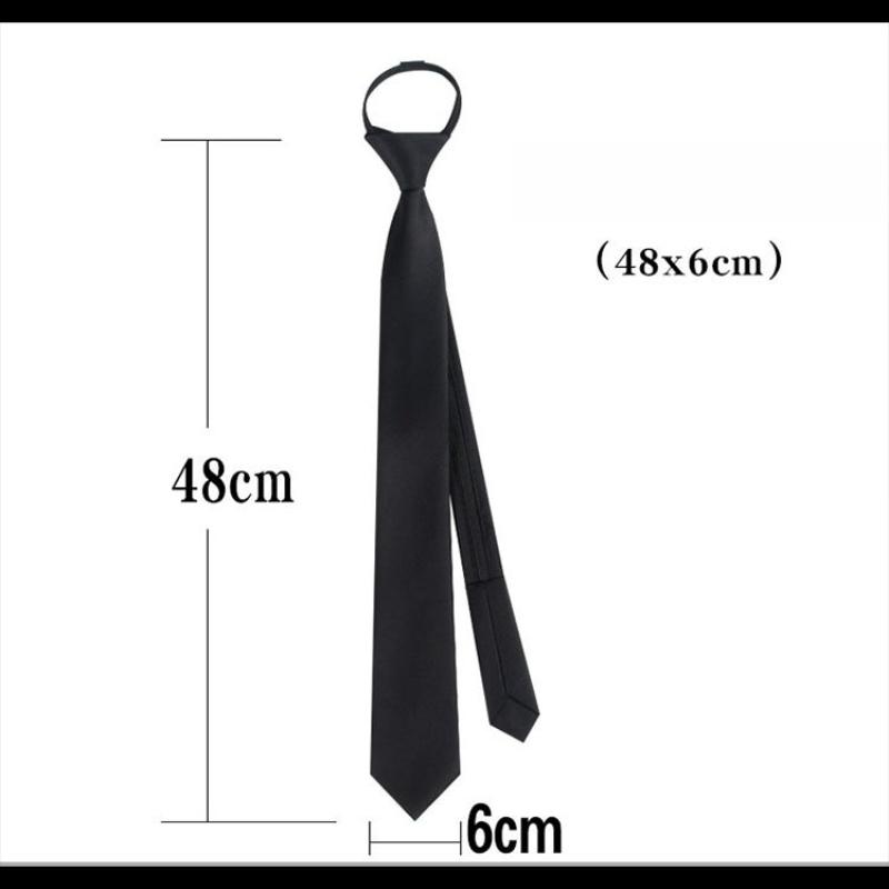 

Long and Short Men s and Women s Pure Black Knot-free Zipper Lazy Tie Formal Casual Wide and Narrow College Style Shirt Tie