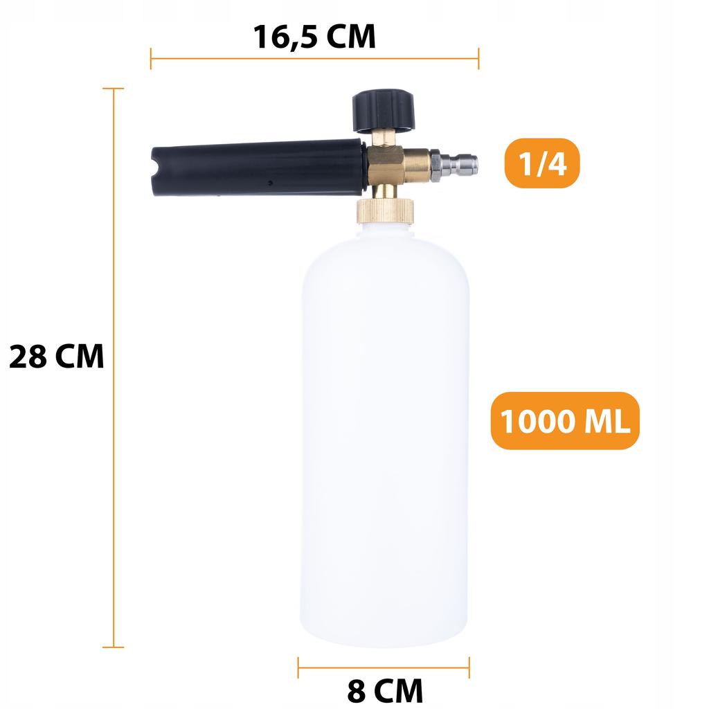 Rosfix Zestaw Do Myjki Karcher K2-K7 – Pistolet Ciśnieniowy + Pianownica 1L + 5 Dysz | Gęsta Piana Do 200 BAR | Szybki Montaż