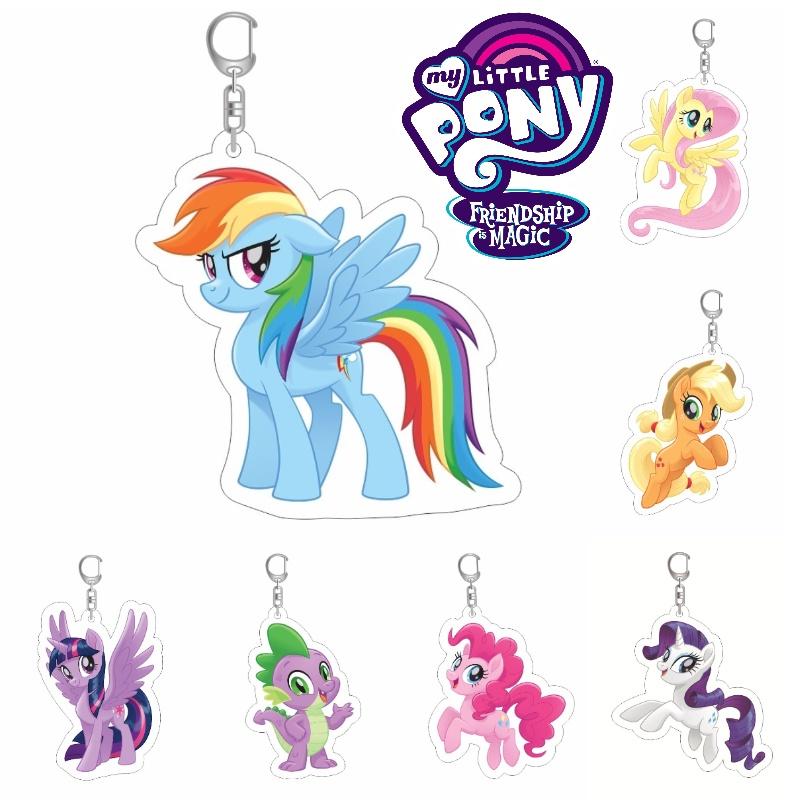 Pony Little My Pinkie Pie Pendants Keychain Rarity Decor Cartoon Cute Gifts Doll