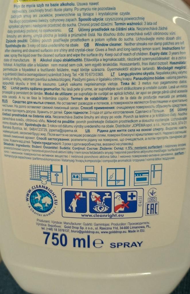 Window Plus glass cleaner 750 ml