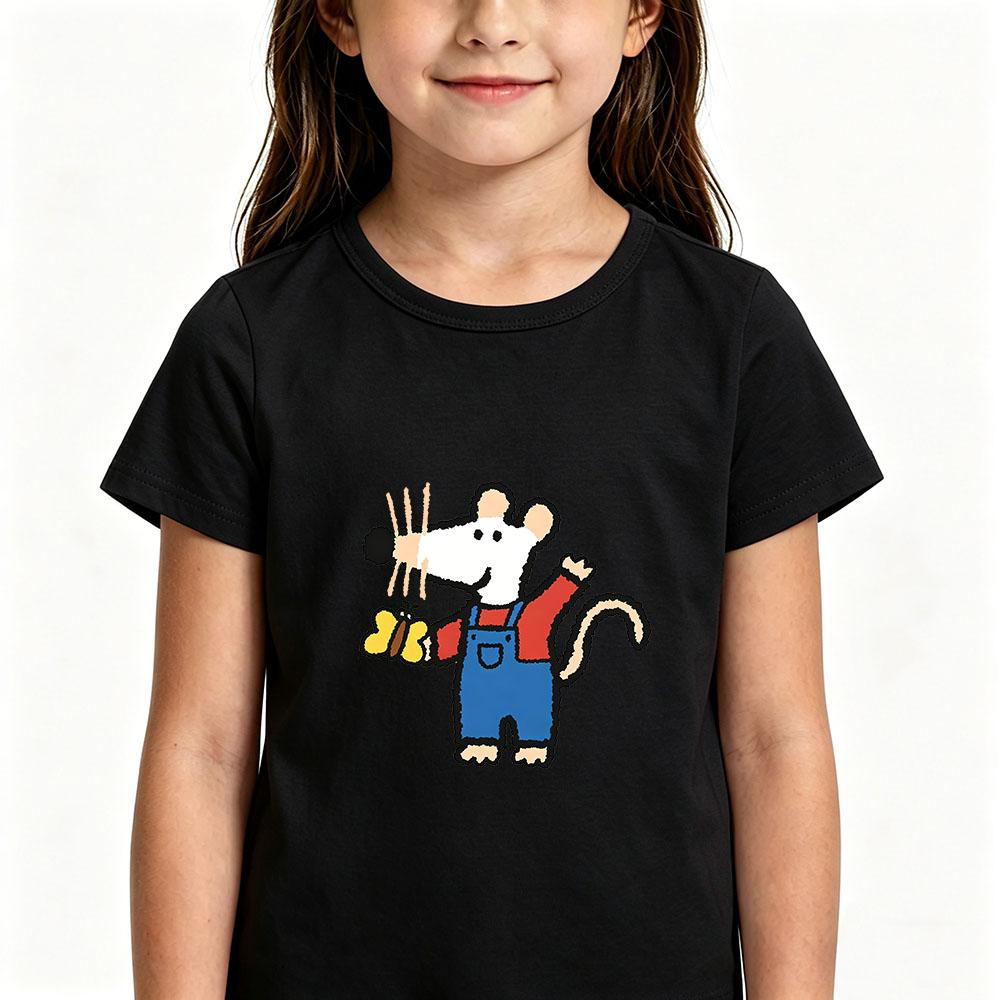 Maisy Mouse Kids 100%Cotton Cartoon Print T-shirt 2-12 Years Boys and Girls Kawaii Soft Short Sleeve Casual Tops Summer Toddler
