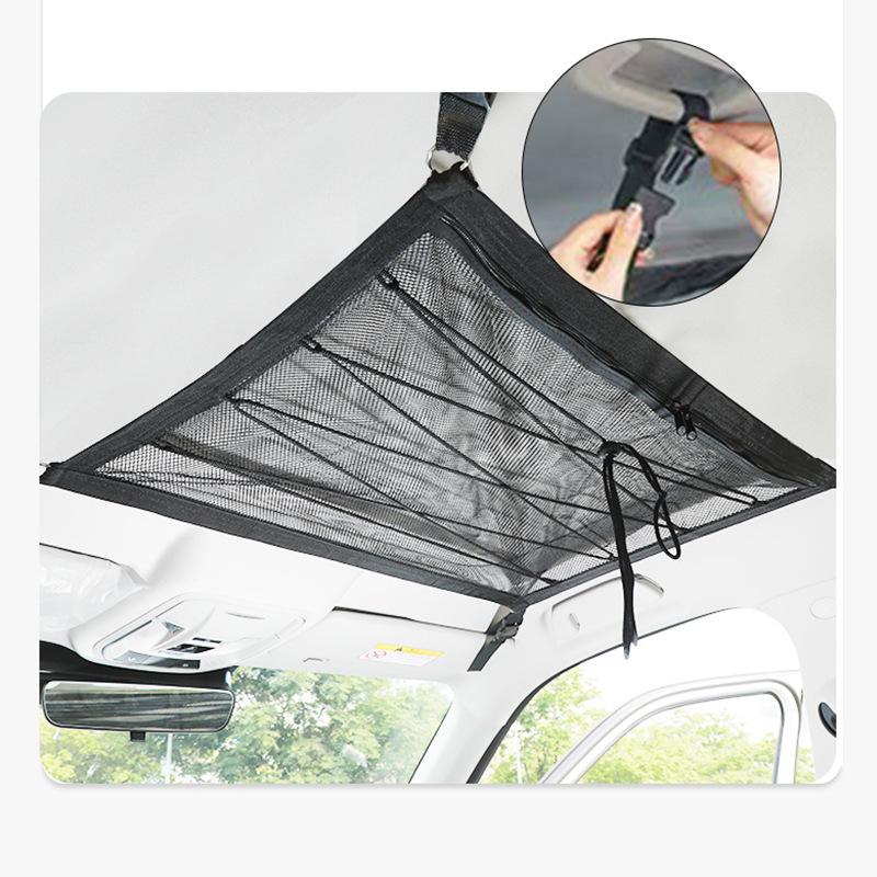 Car Roof Storage Mesh Pocket: Hanging Net for Luggage and Supplies