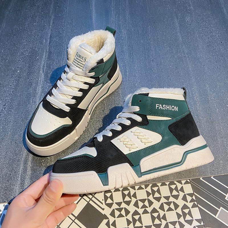 Winter New Platform White Shoes Velvet Cotton Shoes Ins Tide Small Fragrant Style Student Casual Shoes XT