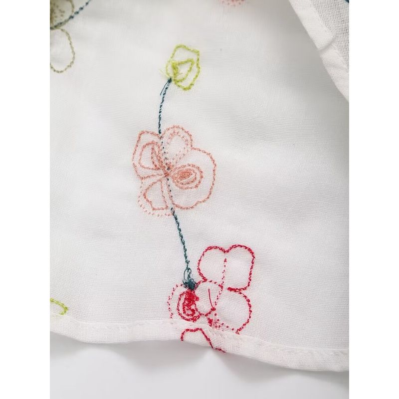 Kaslead New Arrival Women's Fashion Style Flower Embroider Shirt Casual Skirt Suit 5770537