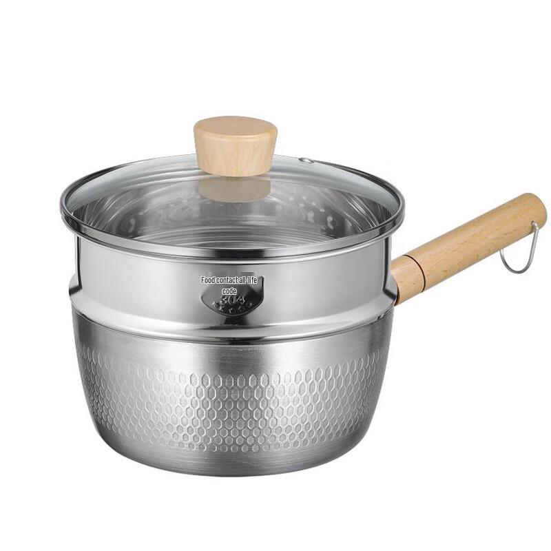 Chuidahuang 18cm Japanese-Style Aluminum Yukihira Pot with Steamer