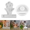 Flower Candle Holder Molds, Flower Candle Stand Molds with Tealight Base Mould for DIY Candle Holder Easter Decorations